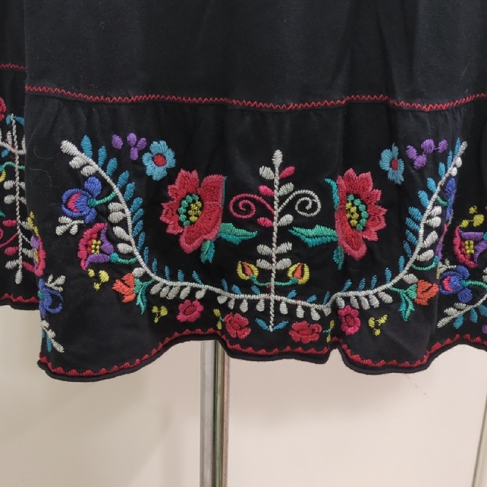 Vintage Johnny Was Tank Dress With Full Skirt And Embroidery. Size Small. - Picture 4 of 9